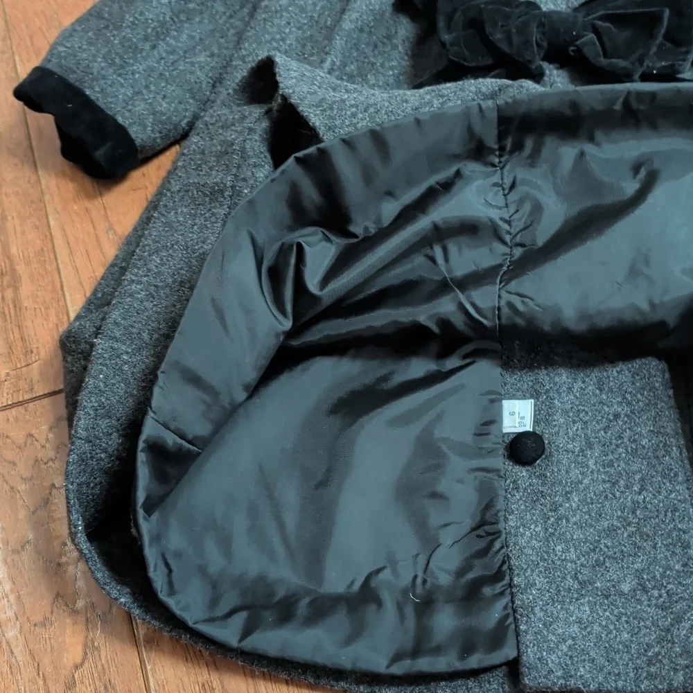 Rothschild Charcoal Coat with Black Velvet Accents